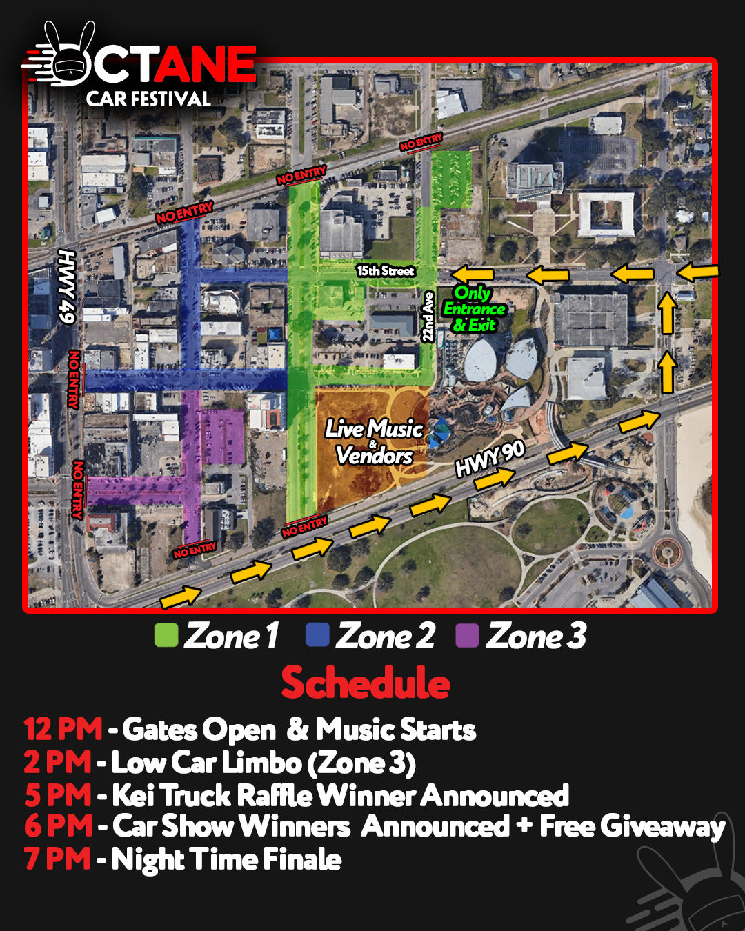 Octane Car Festival Zone Map